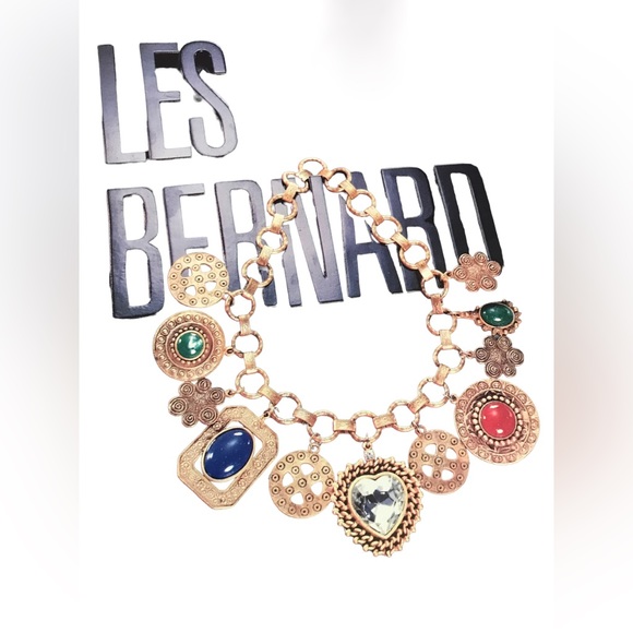 LES BERNARD 1989 Parure made by Delizza Elster aka D&E vintage charm Necklace - Picture 6 of 8
